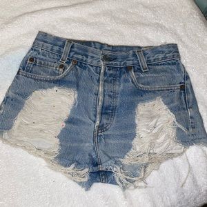 LF FURST of a kind distressed denim shorts